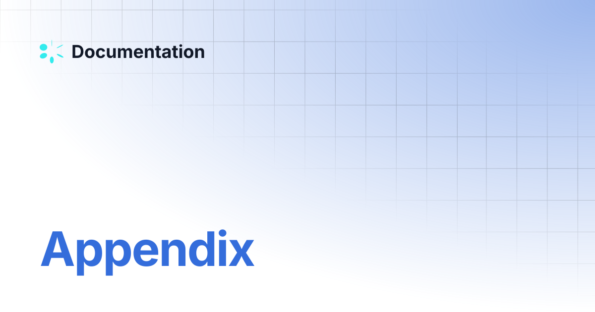 Appendix documentation